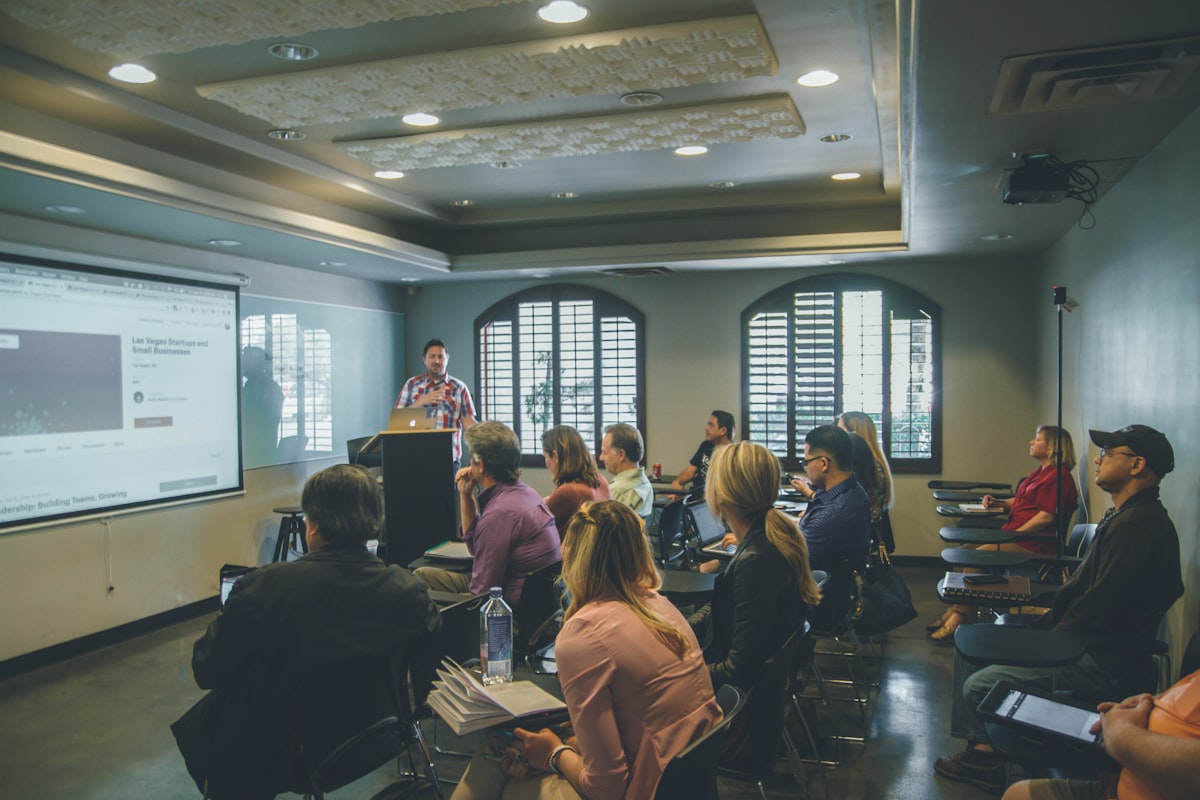 Learners in a professional training classroom